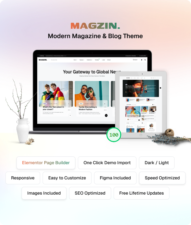Magzin – Modern High-Performance Blog WordPress Elementor Theme