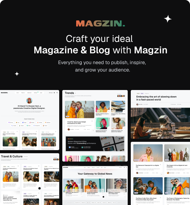 Magzin – Modern High-Performance Blog WordPress Elementor Theme