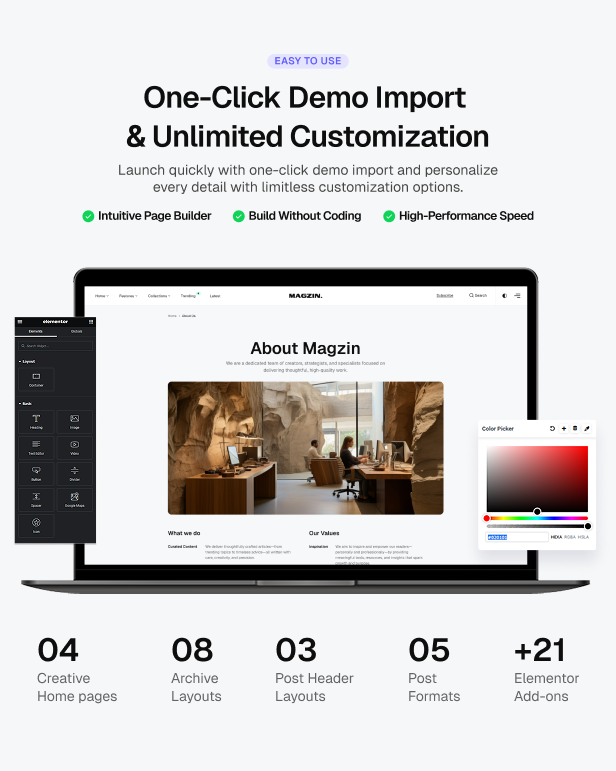 Magzin – Modern High-Performance Blog WordPress Elementor Theme
