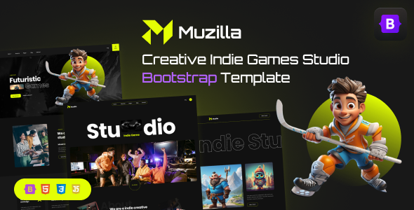 Muzilla – Creative Indie Game Studios Bootstrap 5 Template
