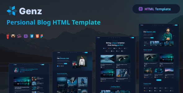Genz – Creative Personal Blog / Portfolio HTML Template