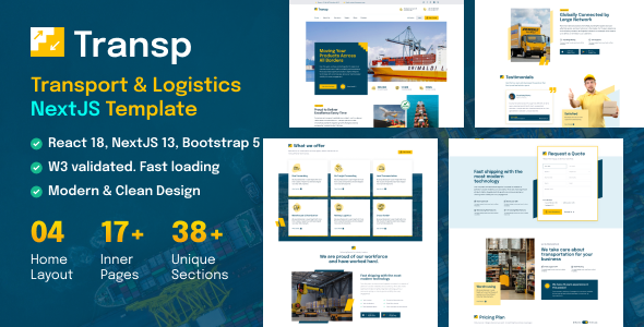 Transp – Transport Courier & Logistics NextJS Template
