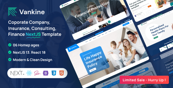 Vankine – Insurance & Consulting Business NextJS Template