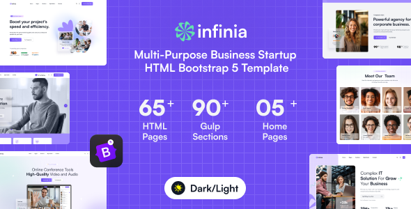 Infinia – Multipurpose Business Startup HTML Bootstrap 5 Template