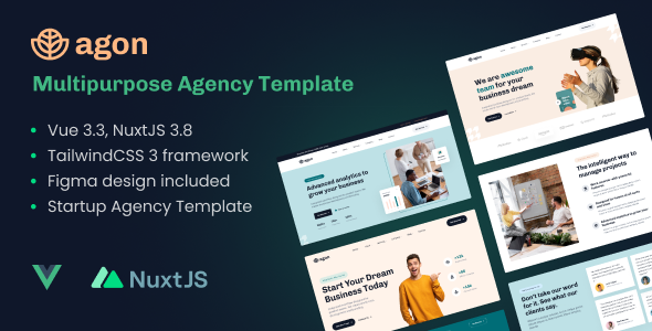 Agon – Multipurpose Agency Vue NuxtJS Template