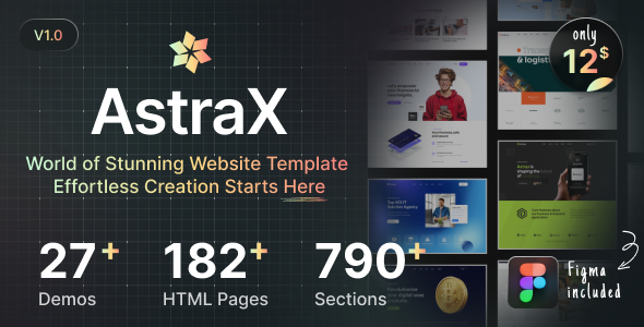 AstraX – a Huge library of HTML templates