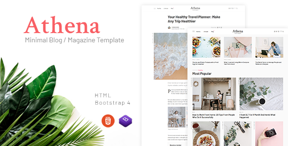 Athena – Minimal Blog/Magazine HTML Template