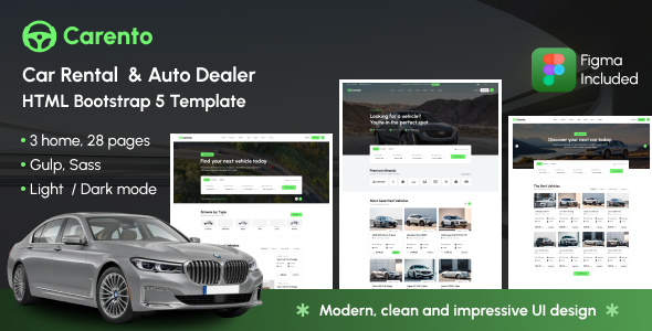 Carento – Car Rental & Auto Dealer HTML Template