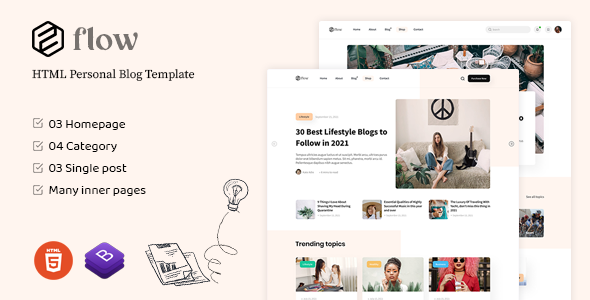 Flow – HTML Personal Blog Template