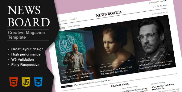 Newsboard – Creative Blog/Magazine/Publisher HTML Template