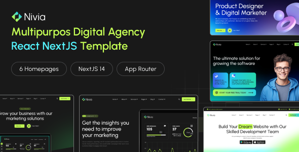 Nivia – Multipurpos Digital Agency React NextJS Template