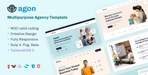 Agon – Multipurpose Agency TailwindCSS Template
