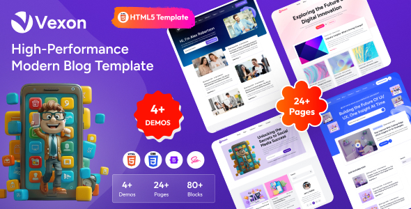 Vexon – Blog Magazine HTML Template