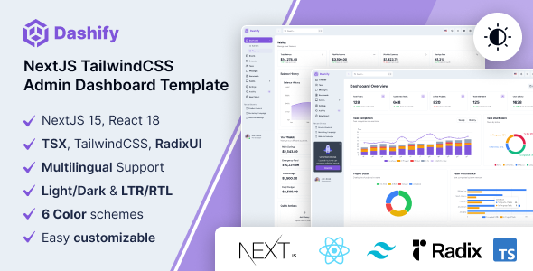 Dashify – NextJS TailwindCSS Admin Dashboard Template
