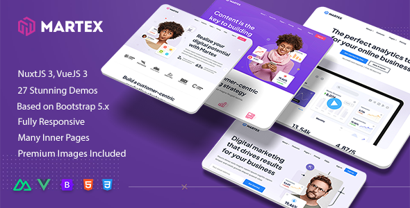 Martex – Software, SaaS & Startup NuxtJS 3 Template