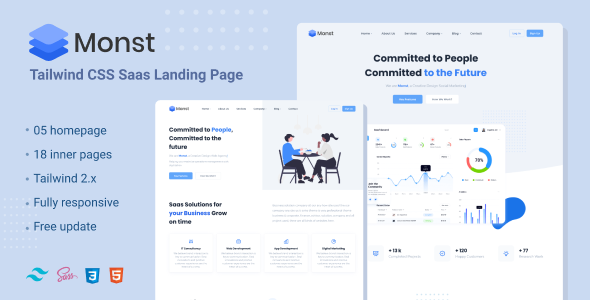 Monst – Tailwind Saas landing page