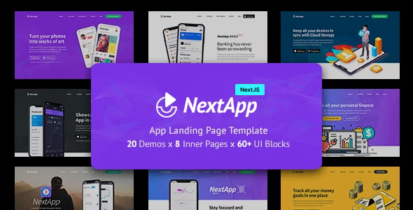 NextApp – App Landing Pages Pack NextJS Template