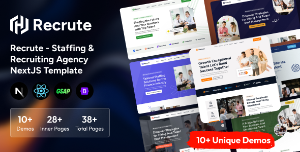 Recrute – Staffing & Recruiting Agency NextJS Template