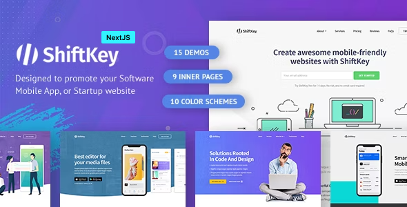 Shiftkey – App Landing Pages Pack NextJS Template